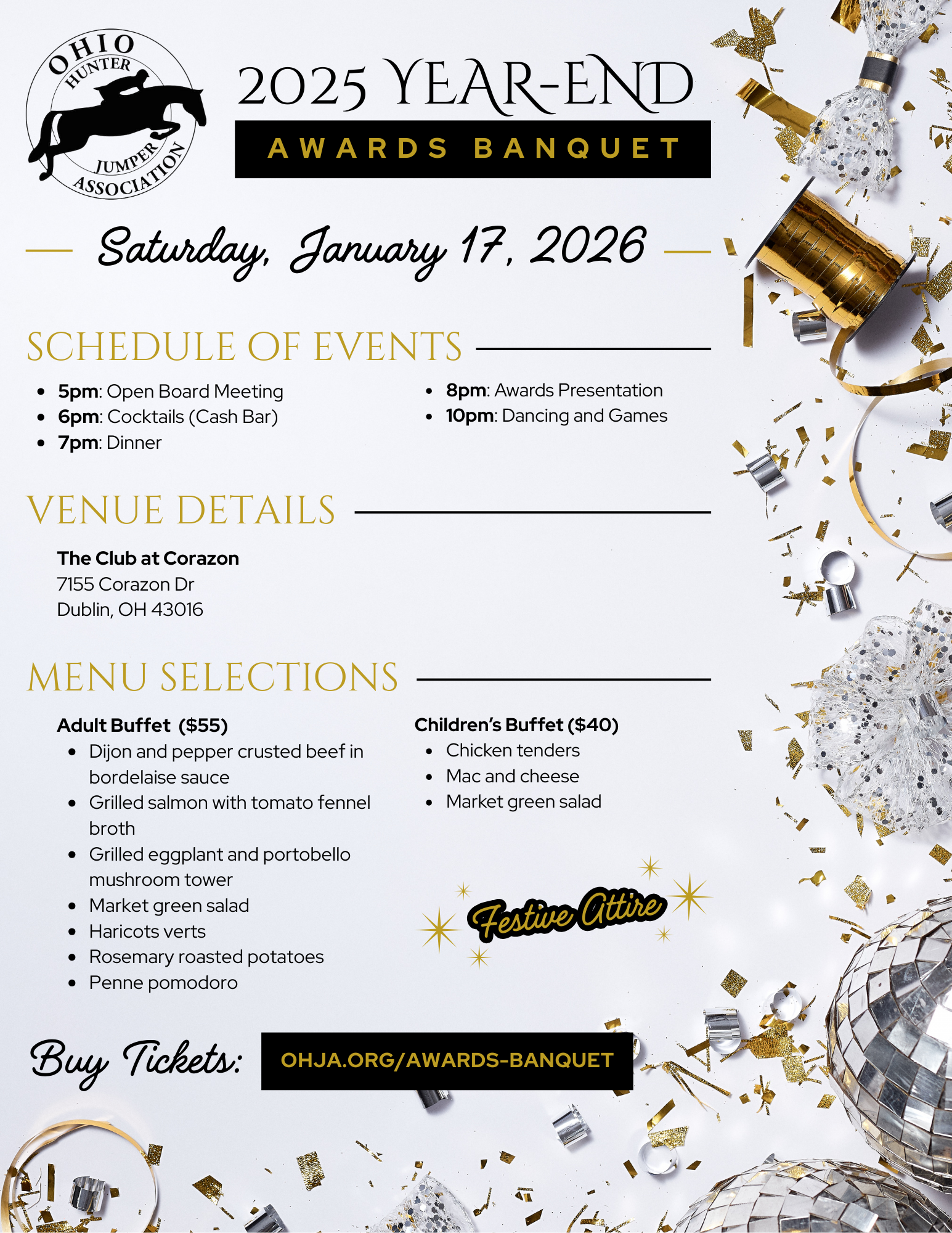 2025 OHJA Banquet Invite